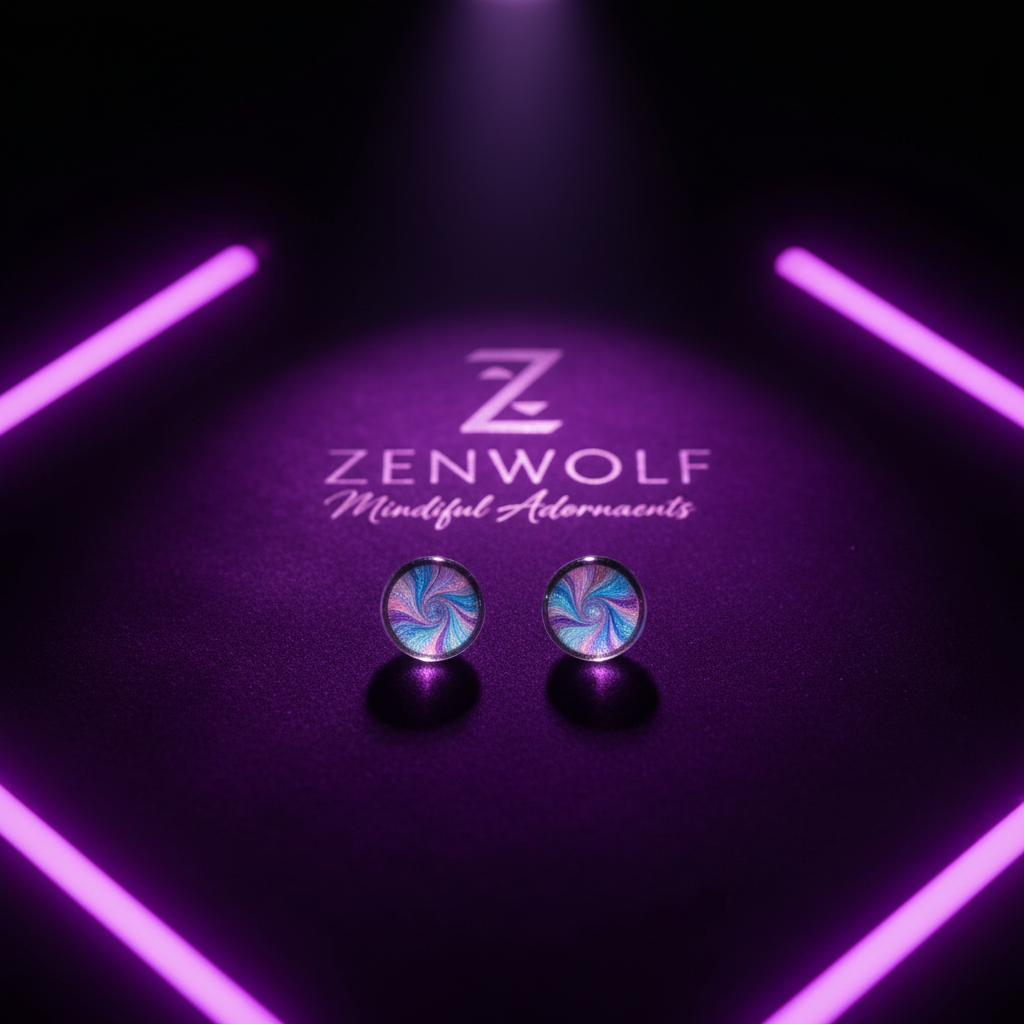 Glass Stud Earrings - Flat Lay