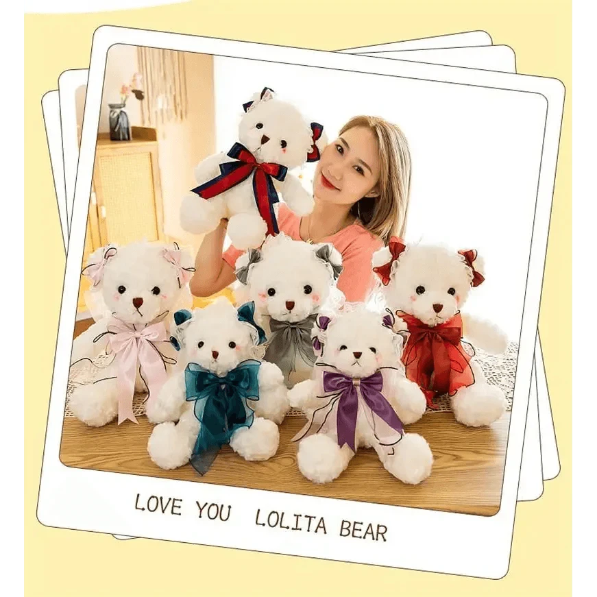 Superior Quality Cute Teddy Bear With Dress Plush Doll Stuffed Animals Kids Toys Room Decor, Christmas,VE Valentine Gifts