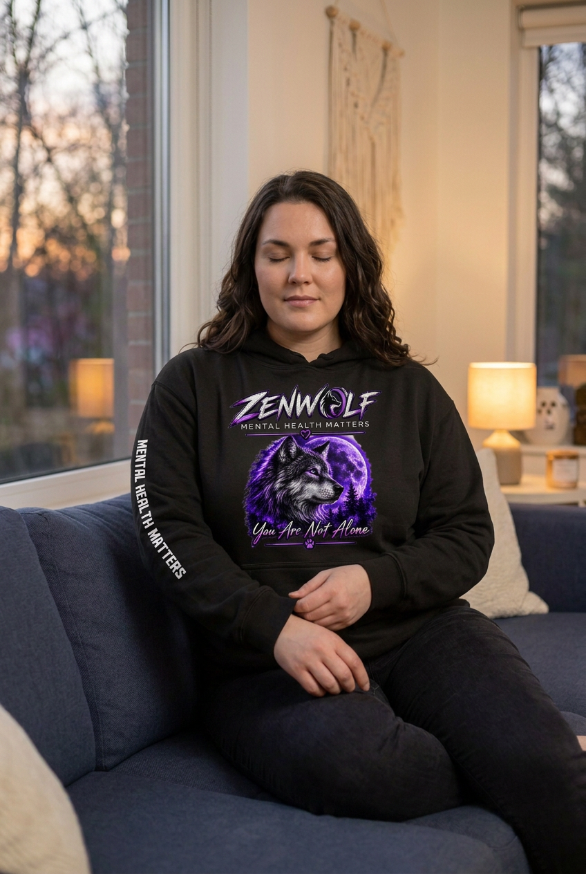 ZenWolf “Mental Health Matters – You Are Not Alone” Premium Hoodie