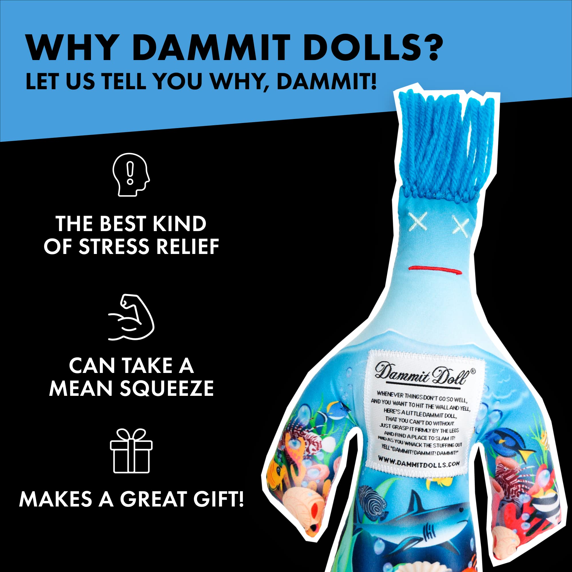 Zenwolf 'Deep Blue' Stress Doll (The Life Aquatic).