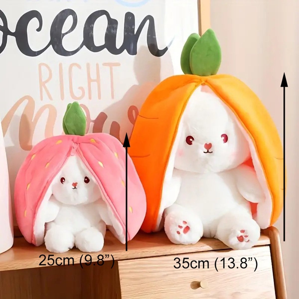 ZenWolf Sensory Grounding Plush: Reversible "Safe Space" Strawberry Bunny - Zenwolf