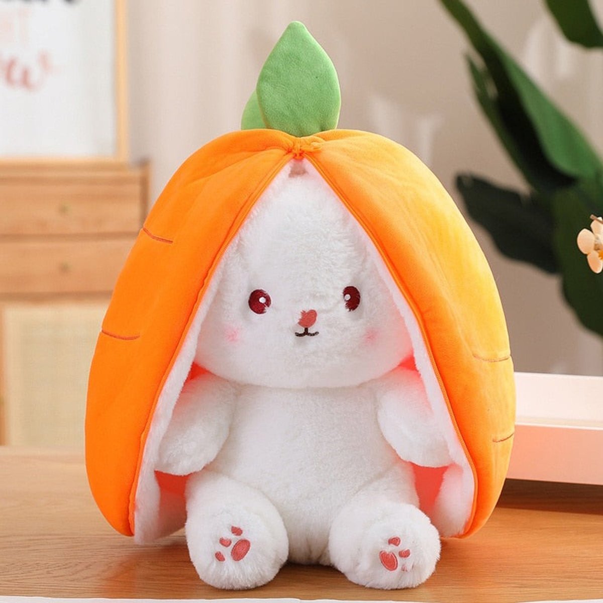 ZenWolf Sensory Grounding Plush: Reversible "Safe Space" Strawberry Bunny - Zenwolf