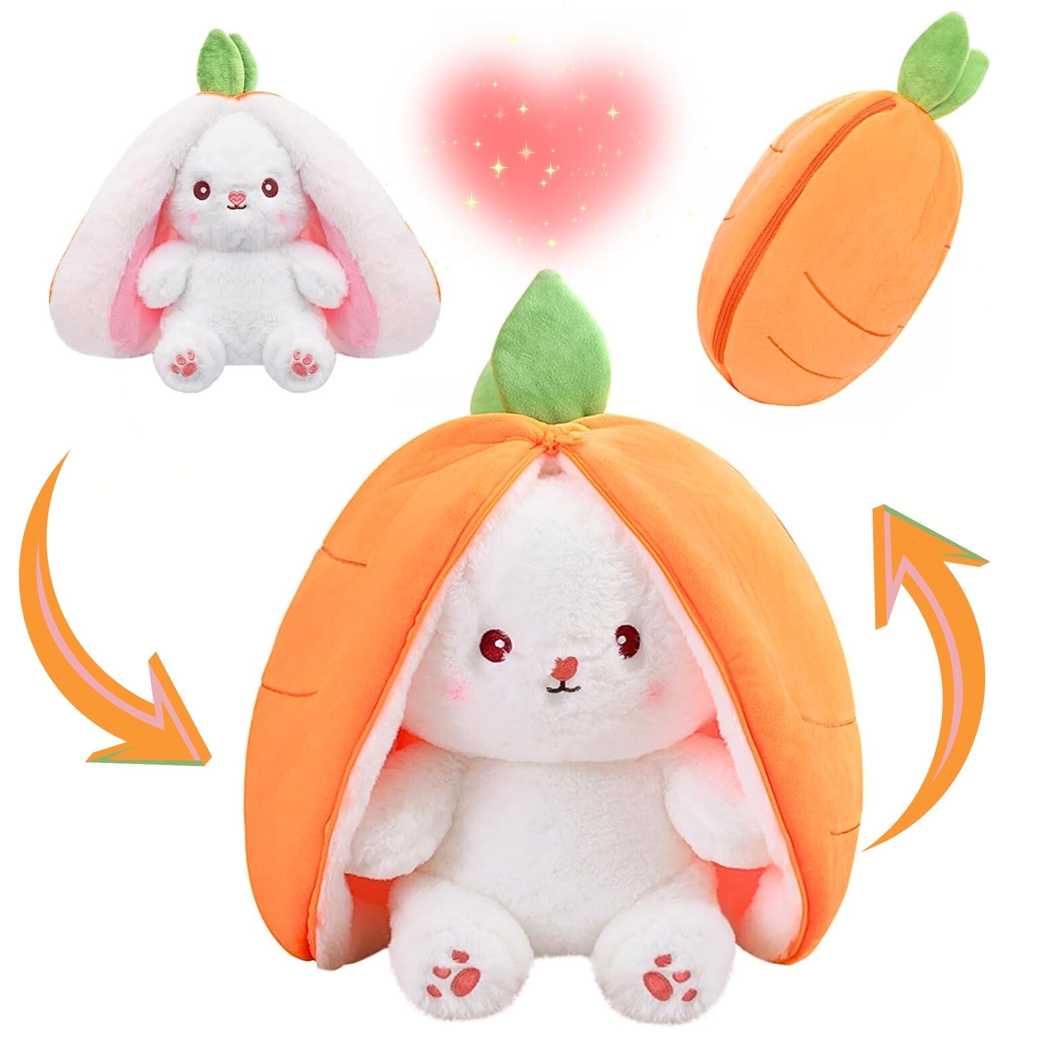 ZenWolf Sensory Grounding Plush: Reversible "Safe Space" Strawberry Bunny - Zenwolf