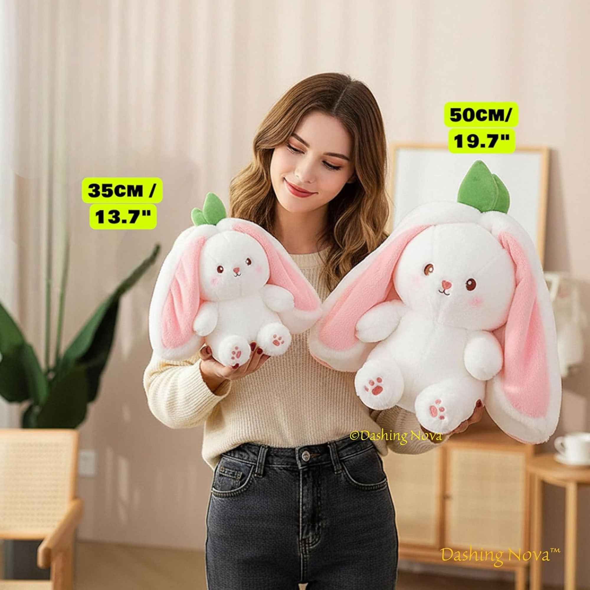 ZenWolf Sensory Grounding Plush: Reversible "Safe Space" Strawberry Bunny - Zenwolf
