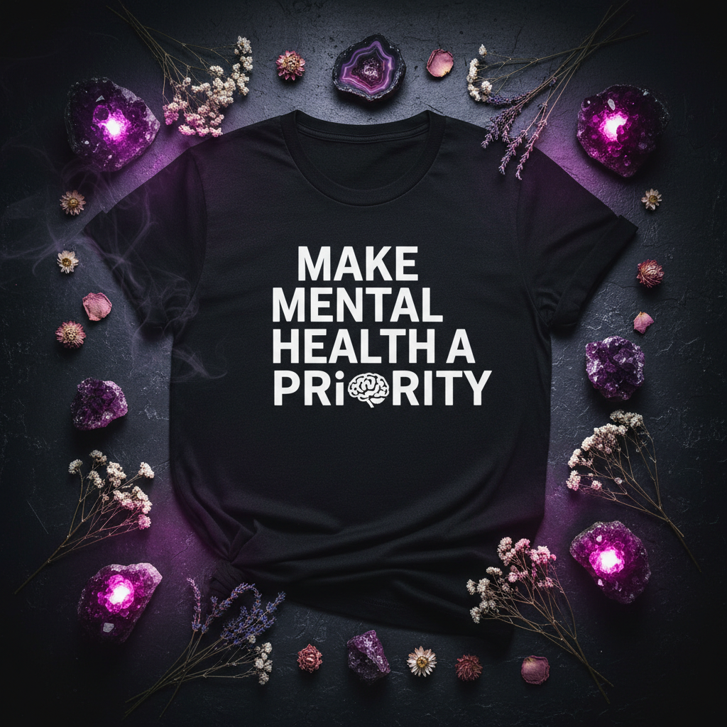 Make Mental Health a Priority Tee - Flat Lay
