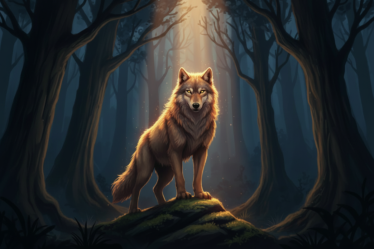 Wolf in Dark Forest